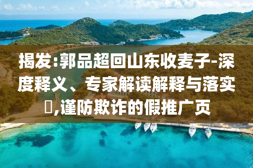 揭發:郭品超回山東收麥子-深度釋義、專家解讀解釋與落實?,謹防欺詐的假推廣頁