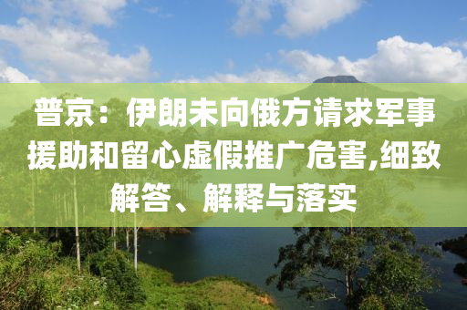 普京：伊朗未向俄方請求軍事援助和留心虛假推廣危害,細致解答、解釋與落實