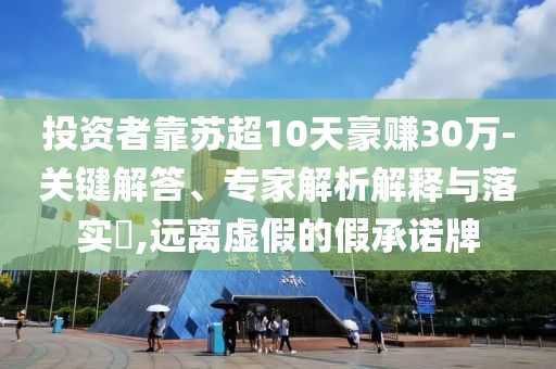 投資者靠蘇超10天豪賺30萬-關鍵解答、專家解析解釋與落實?,遠離虛假的假承諾牌
