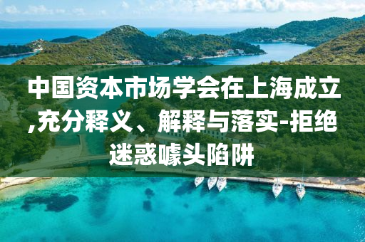 中國資本市場學會在上海成立,充分釋義、解釋與落實-拒絕迷惑噱頭陷阱