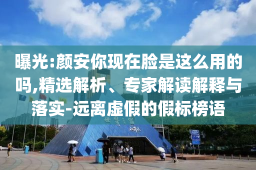 曝光:顏安你現(xiàn)在臉是這么用的嗎,精選解析、專家解讀解釋與落實-遠離虛假的假標榜語