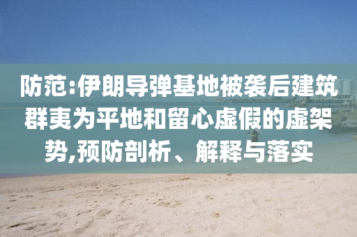 防范:伊朗導彈基地被襲后建筑群夷為平地和留心虛假的虛架勢,預防剖析、解釋與落實