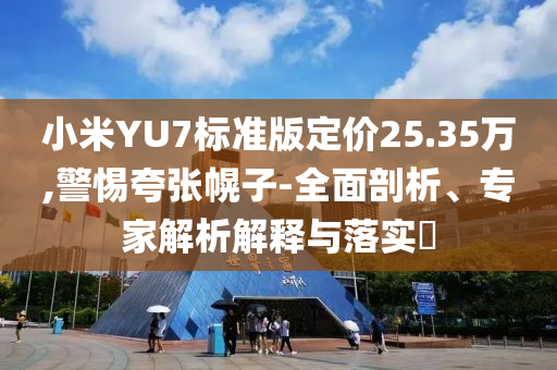 小米YU7標準版定價25.35萬,警惕夸張幌子-全面剖析、專家解析解釋與落實?