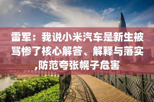 雷軍：我說小米汽車是新生被罵慘了核心解答、解釋與落實,防范夸張幌子危害