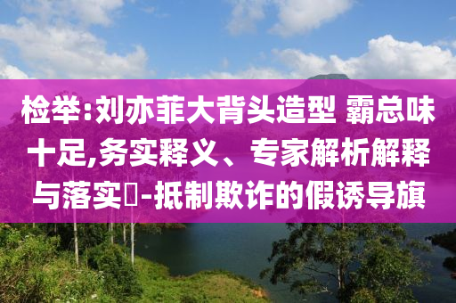 檢舉:劉亦菲大背頭造型 霸總味十足,務實釋義、專家解析解釋與落實?-抵制欺詐的假誘導旗