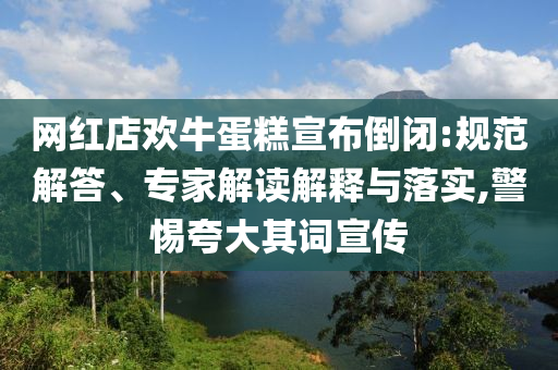 網紅店歡牛蛋糕宣布倒閉:規范解答、專家解讀解釋與落實,警惕夸大其詞宣傳