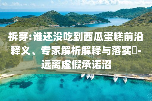 拆穿:誰還沒吃到西瓜蛋糕前沿釋義、專家解析解釋與落實?-遠離虛假承諾沼