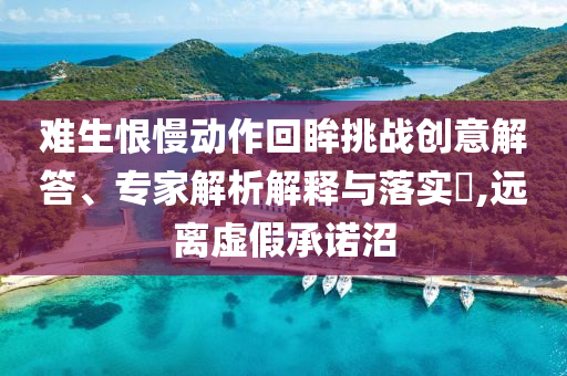 難生恨慢動(dòng)作回眸挑戰(zhàn)創(chuàng)意解答、專家解析解釋與落實(shí)?,遠(yuǎn)離虛假承諾沼
