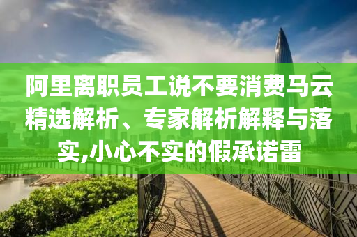 阿里離職員工說不要消費馬云精選解析、專家解析解釋與落實,小心不實的假承諾雷