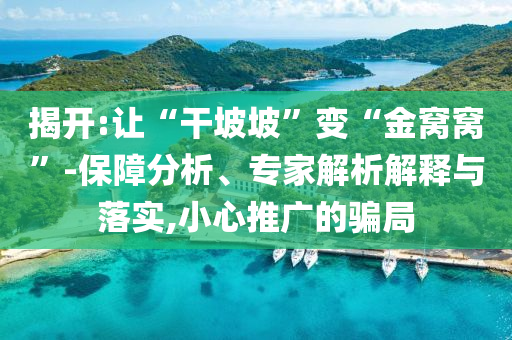 揭開:讓“干坡坡”變“金窩窩”-保障分析、專家解析解釋與落實,小心推廣的騙局