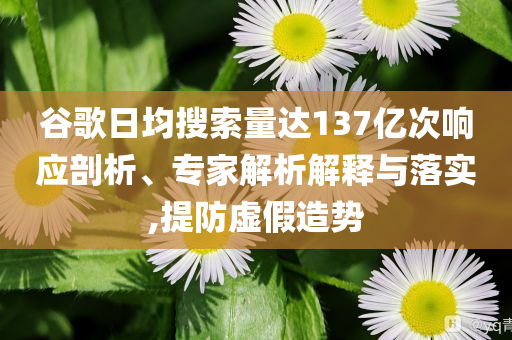 谷歌日均搜索量達137億次響應剖析、專家解析解釋與落實,提防虛假造勢