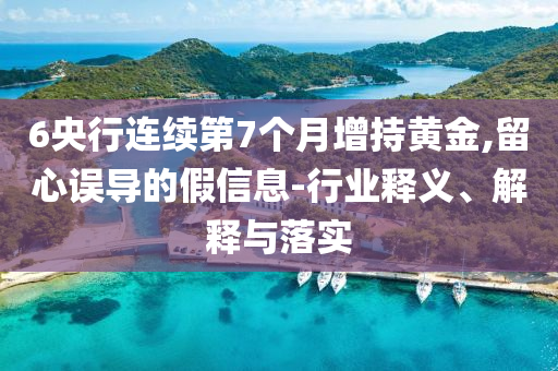 6央行連續第7個月增持黃金,留心誤導的假信息-行業釋義、解釋與落實