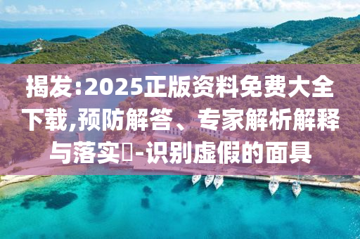 揭發(fā):2025正版資料免費(fèi)大全下載,預(yù)防解答、專家解析解釋與落實(shí)?-識(shí)別虛假的面具