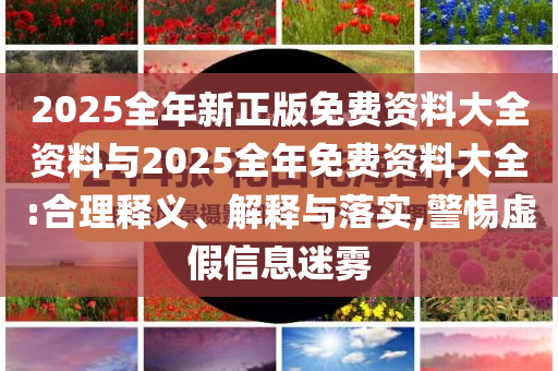 2025全年新正版免費資料大全資料與2025全年免費資料大全:合理釋義、解釋與落實,警惕虛假信息迷霧