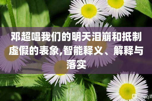 鄧超唱我們的明天淚崩和抵制虛假的表象,智能釋義、解釋與落實