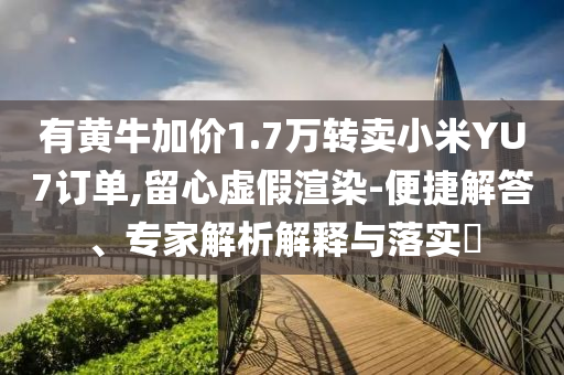 有黃牛加價1.7萬轉賣小米YU7訂單,留心虛假渲染-便捷解答、專家解析解釋與落實?