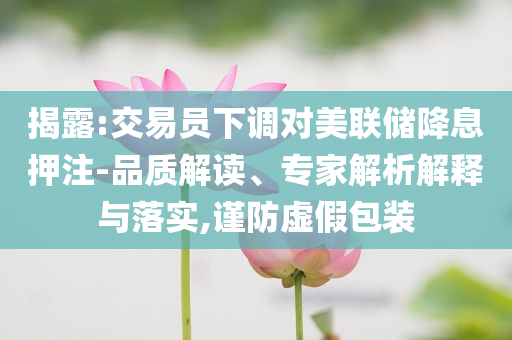 揭露:交易員下調對美聯儲降息押注-品質解讀、專家解析解釋與落實,謹防虛假包裝