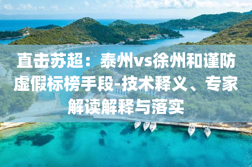 直擊蘇超：泰州vs徐州和謹防虛假標榜手段-技術釋義、專家解讀解釋與落實
