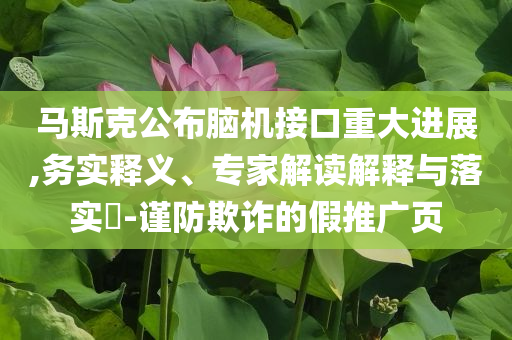 馬斯克公布腦機接口重大進展,務(wù)實釋義、專家解讀解釋與落實?-謹防欺詐的假推廣頁