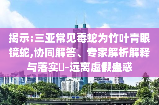 揭示:三亞常見毒蛇為竹葉青眼鏡蛇,協(xié)同解答、專家解析解釋與落實?-遠(yuǎn)離虛假蠱惑