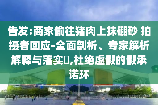 告發:商家偷往豬肉上抹硼砂 拍攝者回應-全面剖析、專家解析解釋與落實?,杜絕虛假的假承諾環