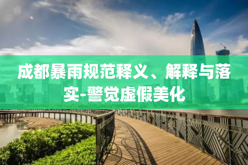 成都暴雨規范釋義、解釋與落實-警覺虛假美化