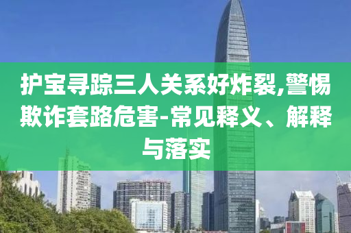 護寶尋蹤三人關系好炸裂,警惕欺詐套路危害-常見釋義、解釋與落實
