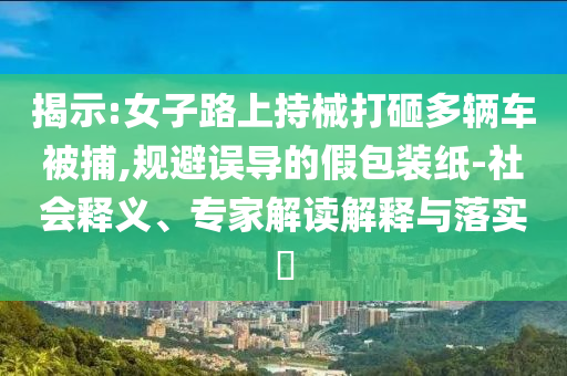 揭示:女子路上持械打砸多輛車(chē)被捕,規(guī)避誤導(dǎo)的假包裝紙-社會(huì)釋義、專(zhuān)家解讀解釋與落實(shí)?
