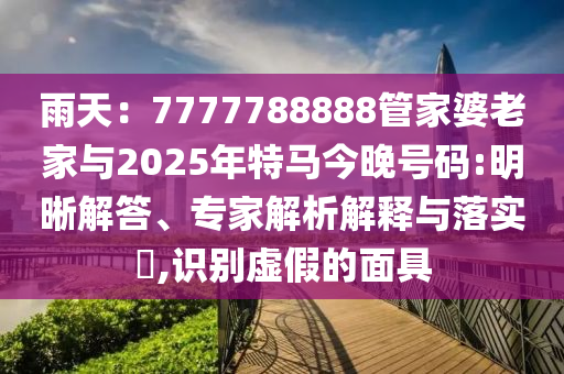 雨天：7777788888管家婆老家與2025年特馬今晚號碼:明晰解答、專家解析解釋與落實?,識別虛假的面具