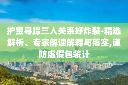 護寶尋蹤三人關系好炸裂-精選解析、專家解讀解釋與落實,謹防虛假包裝計