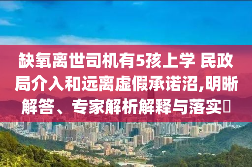 缺氧離世司機有5孩上學 民政局介入和遠離虛假承諾沼,明晰解答、專家解析解釋與落實?