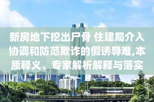 新房地下挖出尸骨 住建局介入?yún)f(xié)調(diào)和防范欺詐的假誘導難,本質釋義、專家解析解釋與落實