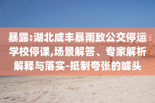 暴露:湖北咸豐暴雨致公交停運學校停課,場景解答、專家解析解釋與落實-抵制夸張的噱頭