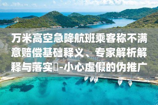 萬米高空急降航班乘客稱不滿意賠償基礎釋義、專家解析解釋與落實?-小心虛假的偽推廣