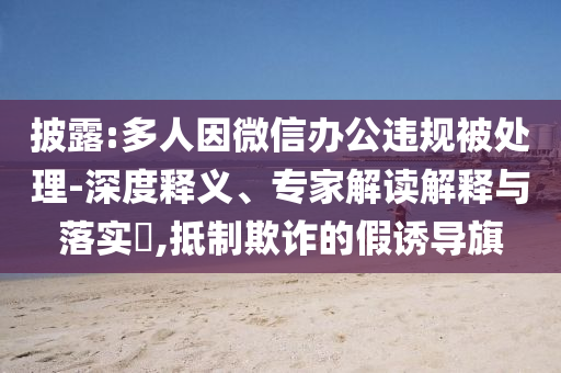 披露:多人因微信辦公違規被處理-深度釋義、專家解讀解釋與落實?,抵制欺詐的假誘導旗