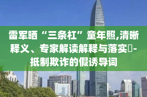 雷軍曬“三條杠”童年照,清晰釋義、專家解讀解釋與落實?-抵制欺詐的假誘導詞