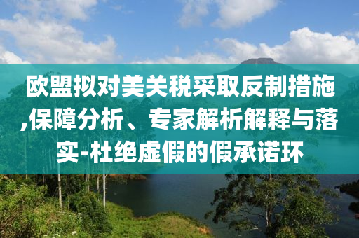 歐盟擬對美關稅采取反制措施,保障分析、專家解析解釋與落實-杜絕虛假的假承諾環