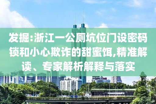 發掘:浙江一公廁坑位門設密碼鎖和小心欺詐的甜蜜餌,精準解讀、專家解析解釋與落實