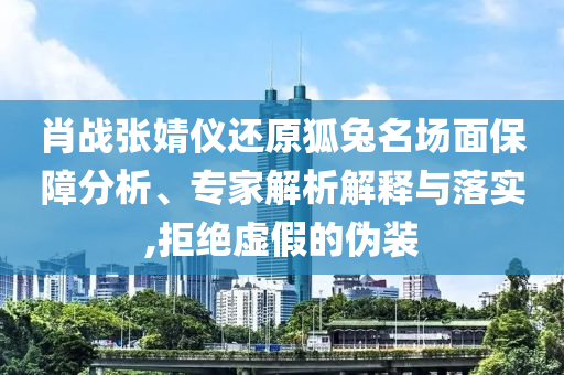 肖戰張婧儀還原狐兔名場面保障分析、專家解析解釋與落實,拒絕虛假的偽裝