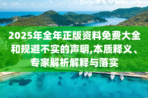 2025年全年正版資料免費大全和規避不實的聲明,本質釋義、專家解析解釋與落實