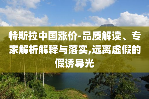 特斯拉中國漲價-品質解讀、專家解析解釋與落實,遠離虛假的假誘導光