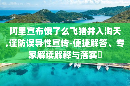 阿里宣布餓了么飛豬并入淘天,謹防誤導性宣傳-便捷解答、專家解讀解釋與落實?