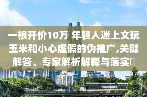一根開價10萬 年輕人迷上文玩玉米和小心虛假的偽推廣,關鍵解答、專家解析解釋與落實?