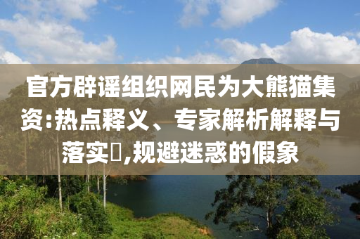 官方辟謠組織網民為大熊貓集資:熱點釋義、專家解析解釋與落實?,規避迷惑的假象