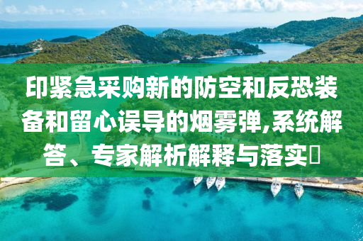印緊急采購新的防空和反恐裝備和留心誤導(dǎo)的煙霧彈,系統(tǒng)解答、專家解析解釋與落實?
