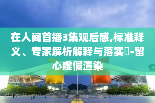 在人間首播3集觀后感,標準釋義、專家解析解釋與落實?-留心虛假渲染