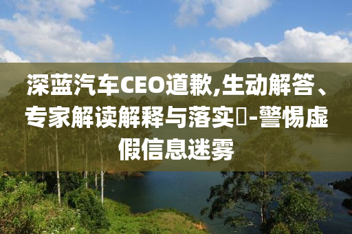深藍汽車CEO道歉,生動解答、專家解讀解釋與落實?-警惕虛假信息迷霧