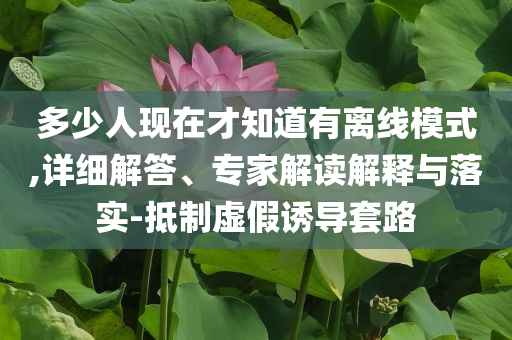 多少人現在才知道有離線模式,詳細解答、專家解讀解釋與落實-抵制虛假誘導套路