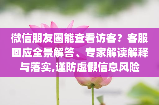 微信朋友圈能查看訪客？客服回應(yīng)全景解答、專家解讀解釋與落實,謹防虛假信息風險