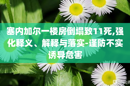塞內加爾一樓房倒塌致11死,強化釋義、解釋與落實-謹防不實誘導危害
